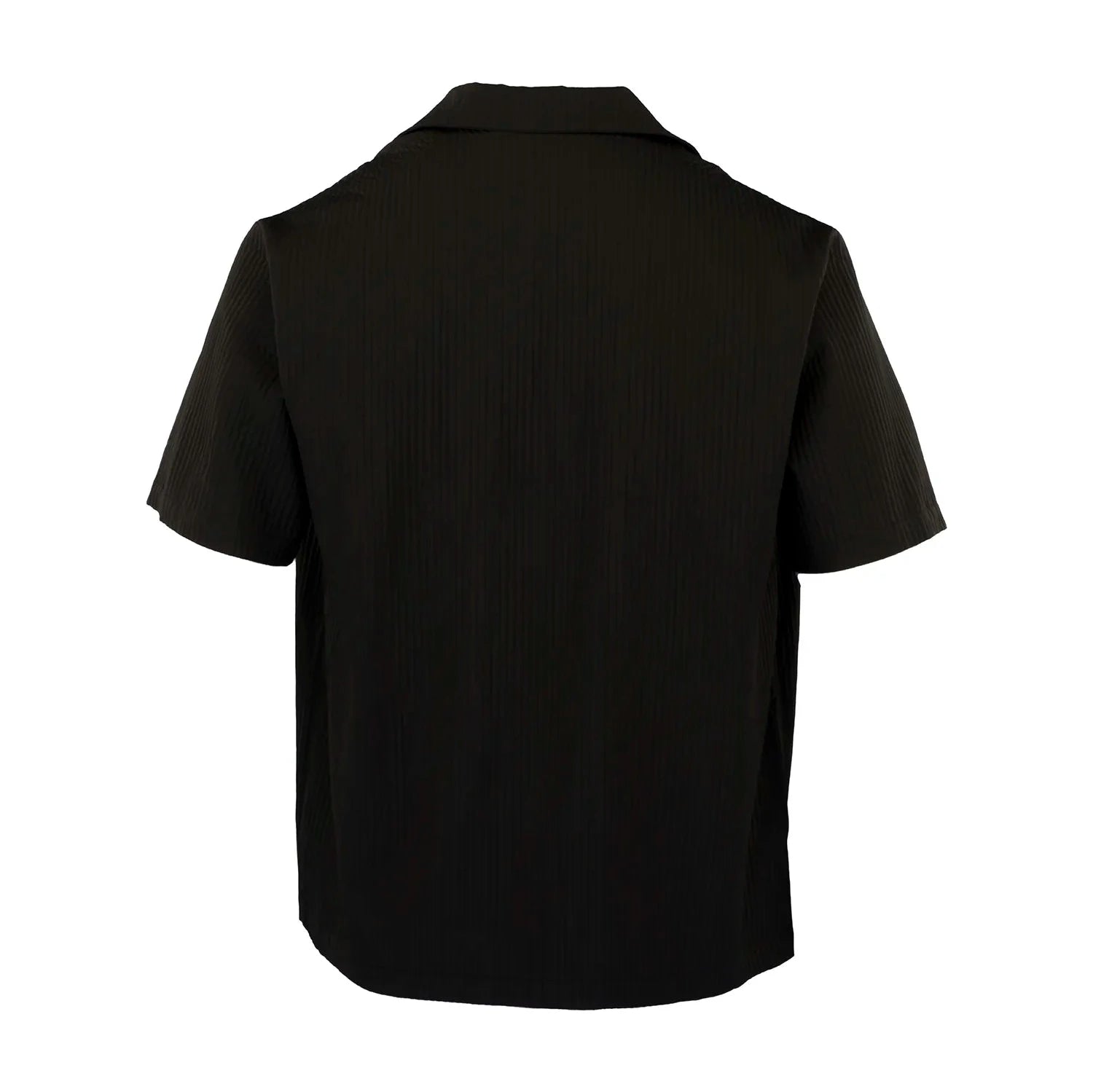 Pleated Satin Shirt - Black