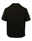 Pleated Satin Shirt - Black