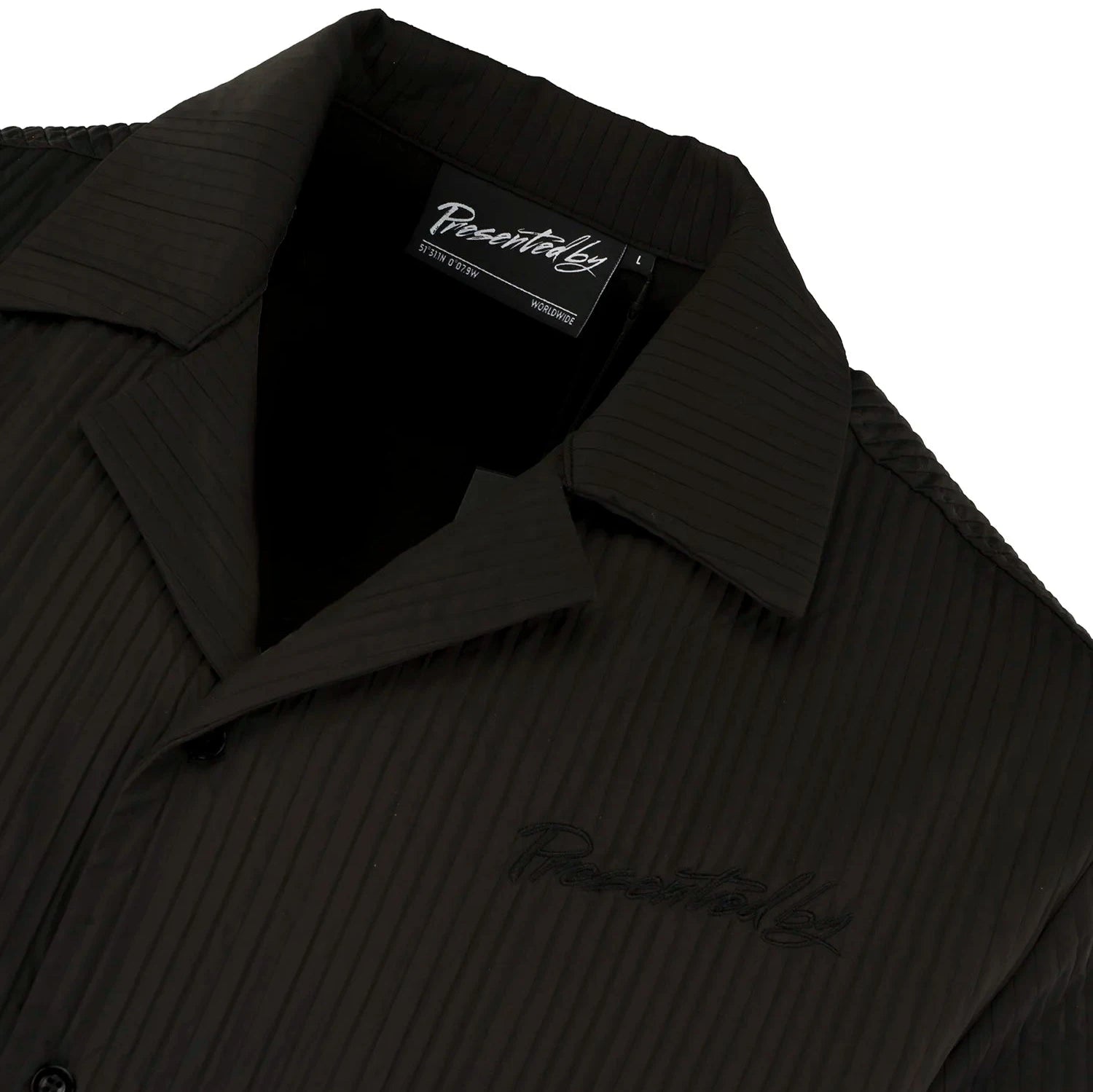 Pleated Satin Shirt - Black