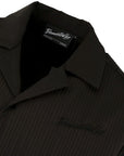 Pleated Satin Shirt - Black