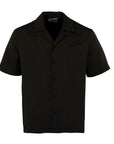 Pleated Satin Shirt - Black