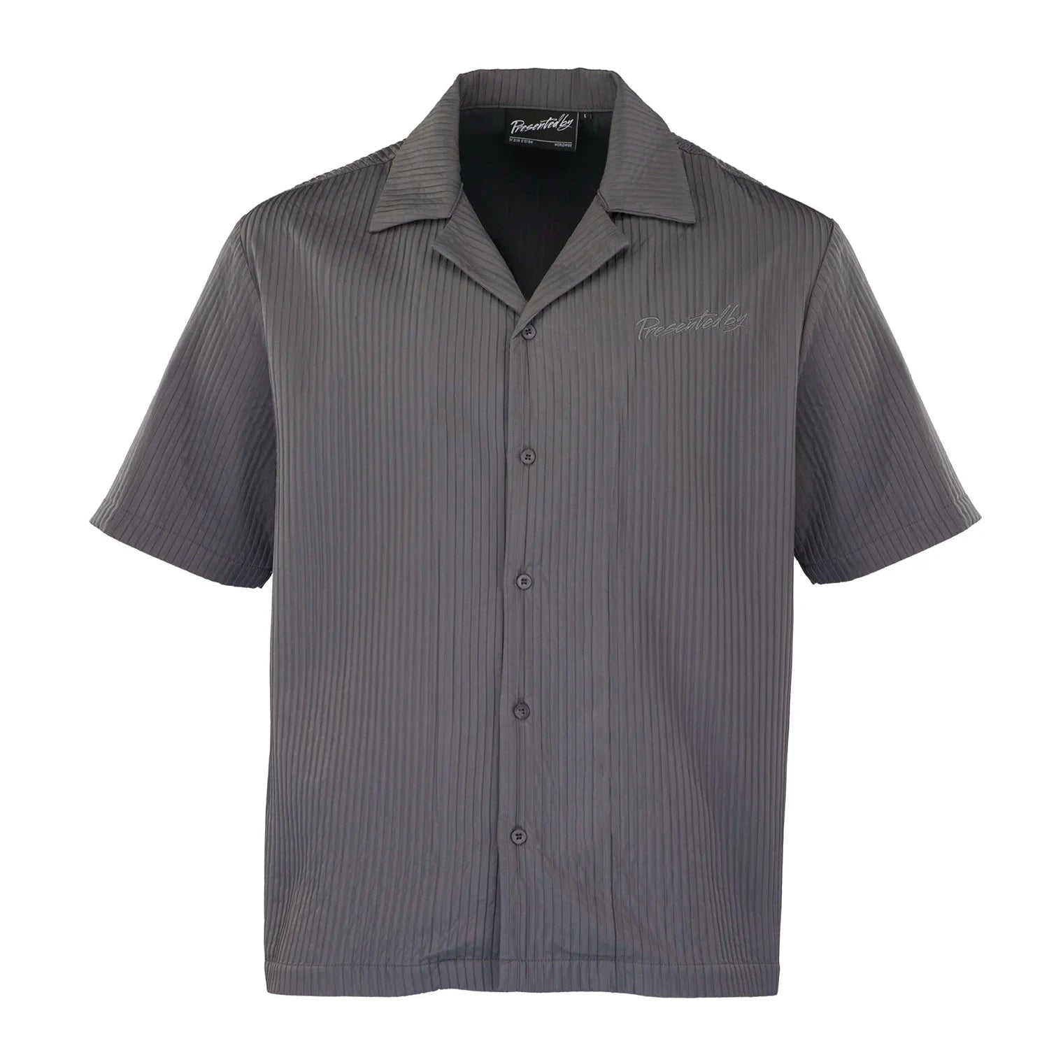 Pleated Satin Shirt - Grey