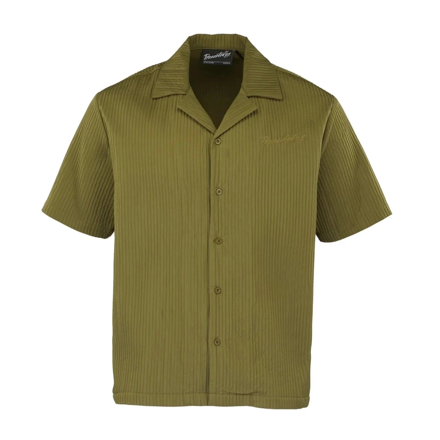 Pleated Satin Shirt - Khaki