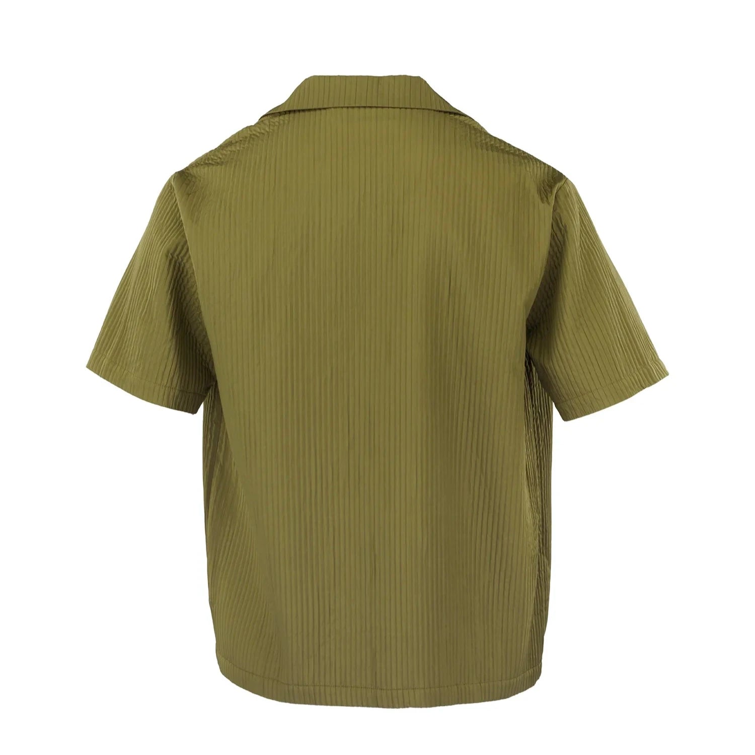 Pleated Satin Shirt - Khaki
