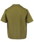 Pleated Satin Shirt - Khaki