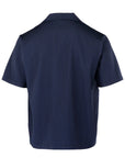 Pleated Satin Shirt - Navy
