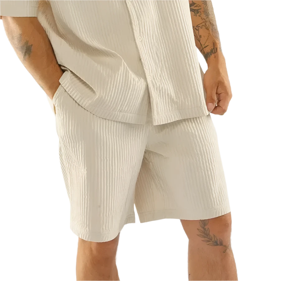 Pleated Satin Short - Sandstorm
