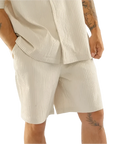 Pleated Satin Short - Sandstorm