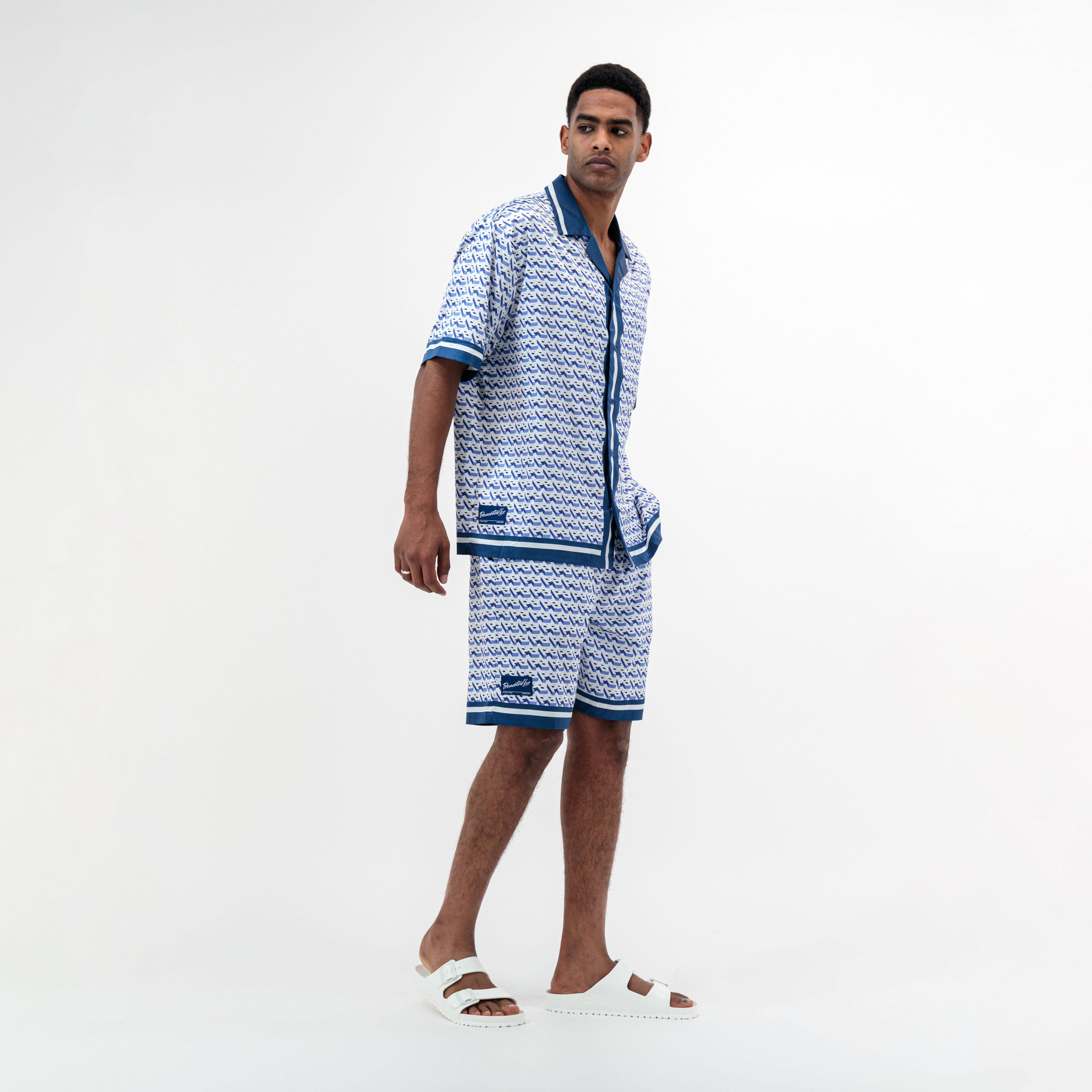 Printed Resort Shirt - Royal Blue