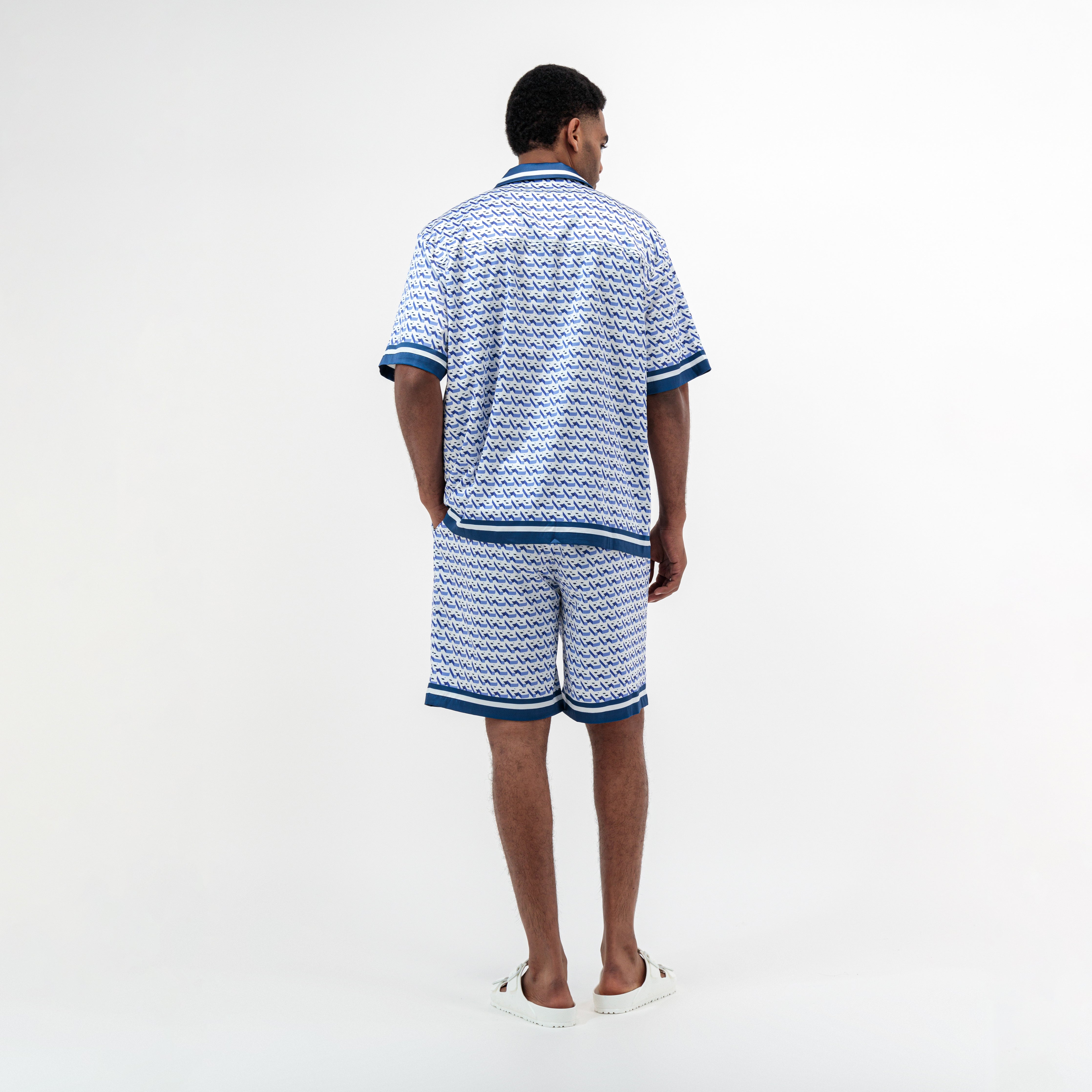 Printed Resort Shirt - Royal Blue