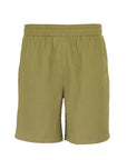 Pleated Satin Short - Khaki